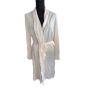 Eberjay Wrap Robe Soft Rayon Tie Belt Bathrobe Women L/XL Light Pink Semisheer